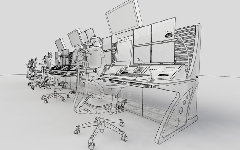 鐵路調度指揮中心操作臺結構示意圖